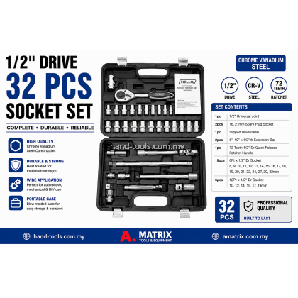 1/2" 32 PCS SOCKET SET 1/2" 32 PCS SOCKET SET